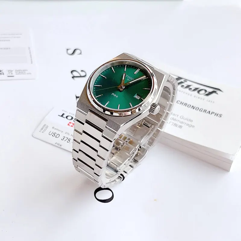 Tissot PRX 35mm Green Dial Watch- T137.210.11.081.00